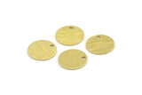 Brass Round Tag, 24 Textured Raw Brass Round Tags With 1 Hole, Stamping Tags (11x0.80mm) M02557