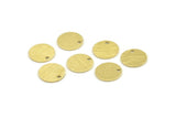 Brass Round Tag, 24 Textured Raw Brass Round Tags With 1 Hole, Stamping Tags (11x0.80mm) M02557
