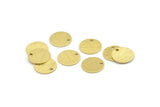Brass Round Tag, 24 Textured Raw Brass Round Tags With 1 Hole, Stamping Tags (12x0.80mm) M337