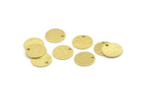 Brass Round Tag, 24 Textured Raw Brass Round Tags With 1 Hole, Stamping Tags (11x0.80mm) M02557