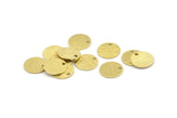 Brass Round Tag, 24 Textured Raw Brass Round Tags With 1 Hole, Stamping Tags (12x0.80mm) M337