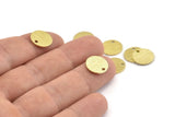 Brass Round Tag, 24 Textured Raw Brass Round Tags With 1 Hole, Stamping Tags (11x0.80mm) M02557