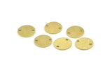 Brass Round Tag, 24 Textured Raw Brass Round Tags With 2 Holes, Stamping Tags (12x0.80mm) M338