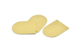 D Shape Blank, 6 Raw Brass D Shaped Stamping Blanks, Findings (28x21x0.80mm) M344