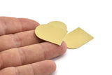D Shape Blank, 6 Raw Brass D Shaped Stamping Blanks, Findings (28x21x0.80mm) M344