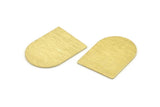 D Shape Blank, 6 Textured Raw Brass D Shaped Stamping Blanks, Findings (28x21x0.80mm) M351