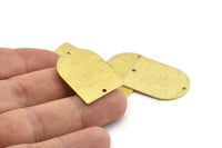 D Şeklinde Tılsım, 2 Delikli 6 Dokulu Ham Pirinç D Şeklinde Tılsım, Damgalama Boşlukları, Bulgular (28x21x0,80 mm) M352