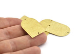 D Shape Charm, 6 Textured Raw Brass D Shaped Charms With 2 Holes, Stamping Blanks, Findings (28x21x0.80mm) M352