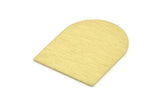 D Shape Blank, 4 Textured Raw Brass D Shaped Stamping Blanks, Findings (35x28x0.80mm) M348