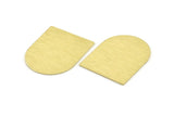 D Shape Blank, 4 Textured Raw Brass D Shaped Stamping Blanks, Findings (35x28x0.80mm) M348