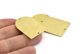D Shape Charm, 4 Textured Raw Brass D Shaped Charms With 2 Holes, Stamping Blanks, Findings (35x28x0.80mm) M350