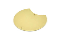 Brass Moon Charm, 4 Raw Brass Moon Stamping Blanks With 2 Holes, Connectors (35x28x0.80mm) M110