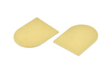 D Shape Blank, 4 Raw Brass D Shaped Stamping Blanks, Findings (35x28x0.80mm) M355
