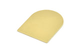 D Shape Blank, 4 Raw Brass D Shaped Stamping Blanks, Findings (35x28x0.80mm) M355