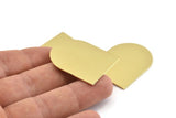 D Shape Blank, 4 Raw Brass D Shaped Stamping Blanks, Findings (35x28x0.80mm) M355