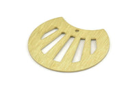 Brass Shell Charm, 4 Textured Raw Brass Shell Charms With 1 Hole (35x28x0.80mm) M129