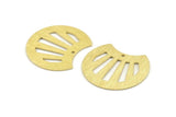 Brass Shell Charm, 4 Textured Raw Brass Shell Charms With 1 Hole (35x28x0.80mm) M129