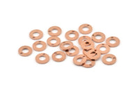 Copper Circle Charm, 100 Raw Copper Circle Charms With 1 Hole (8x0.80mm) M358