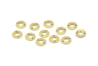 Brass Circle Charm, 100 Raw Brass Circle Connectors With 2 Holes (8x0.80mm) M363