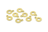 Brass Circle Charm, 50 Textured Raw Brass Circle Charms With 1 Loop, Findings (11x8x0.80mm) M360
