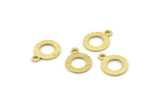 Brass Circle Charm, 50 Textured Raw Brass Circle Charms With 1 Loop, Findings (13x10x0.80mm) M361