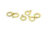 Brass Circle Charm, 50 Textured Raw Brass Circle Charms With 1 Loop, Findings (13x10x0.80mm) M361