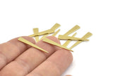 Brass Triangle Blank, 50 Raw Brass Tiny Triangle Stamping Blanks, Findings (26x4.5x0.80mm) M142