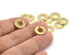 Brass Circle, 50 Raw Brass Round Disc, Brass Circle Charm With 1 Hole, Bead Caps, Findings (12x0.80mm) M366