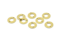Brass Circle, 50 Raw Brass Round Disc, Brass Circle Charm With 2 Holes, Connectors, Findings (12x0.80mm) M367