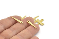 Brass Triangle Charm, 50 Textured Raw Brass Tiny Triangle Charms With 1 Hole, Findings (20x4.5x0.80mm) M139