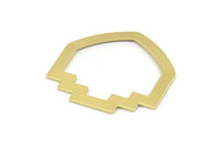 Brass Mushroom Blank, 8 Raw Brass Mushroom Shaped Connectors, Findings (33x33x0.80mm) M134