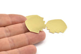 Brass Mushroom Blank, 6 Raw Brass Mushroom Shaped Stamping Blanks, Findings (26x26x0.80mm) M112