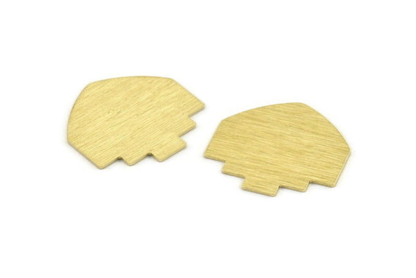 Brass Mushroom Blank, 6 Textured Raw Brass Mushroom Shaped Stamping Blanks, Findings (26x26x0.80mm) M113