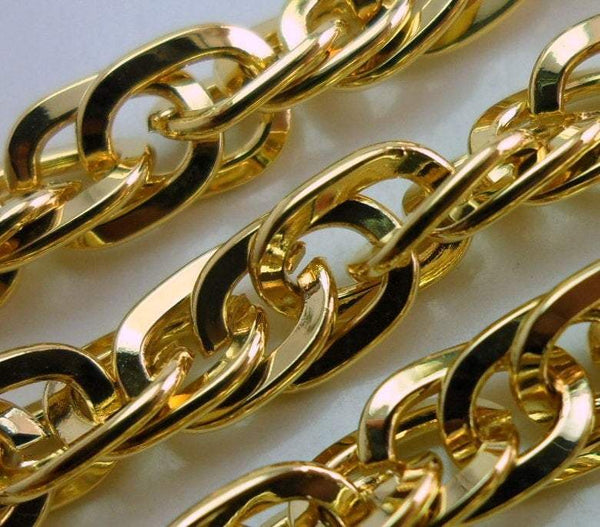 Link Chain, 1 Meter 3.3 Feet (7.5x5mm) Gold Plated Chain - Gp33 Z155