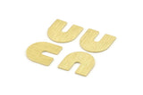 Brass U Shaped Blank, 24 Textured Raw Brass U Shaped Stamping Blanks, Findings (15x0.80mm) M162