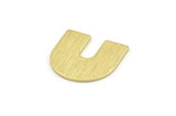 Brass U Shaped Blank, 24 Textured Raw Brass U Shaped Stamping Blanks, Findings (15x0.80mm) M162