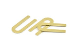 Brass U Shaped Blank, 12 Raw Brass U Shaped Stamping Blanks, Findings (30x13x0.80mm) M163