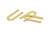 Brass U Shaped Charm, 12 Raw Brass U Shaped Charms With 3 Holes, Connectors, Blanks (30x13x0.80mm) M166
