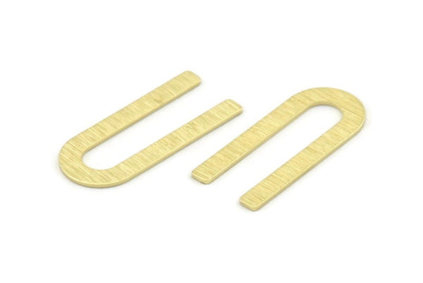 Brass U Shaped Blank, 12 Textured Raw Brass U Shaped Stamping Blanks, Findings (30x13x0.80mm) M167