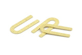 Brass U Shaped Blank, 12 Textured Raw Brass U Shaped Stamping Blanks, Findings (30x13x0.80mm) M167
