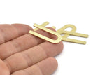 Brass U Shaped Blank, 12 Textured Raw Brass U Shaped Stamping Blanks, Findings (30x13x0.80mm) M167