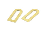 D Shape Charm - 12 Textured Raw Brass D Shape Connectors, Blanks (30x13x0.80mm) M179