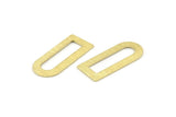 D Shape Charm - 12 Textured Raw Brass D Shape Connectors, Blanks (30x13x0.80mm) M179