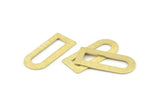 D Shape Charm - 12 Textured Raw Brass D Shape Connectors, Blanks (30x13x0.80mm) M179