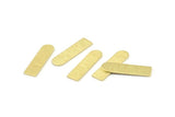 Brass Blank - 24 Textured Raw Brass D Shape Stamping Blanks (23x6x0.80mm) M181