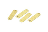 Brass Blank - 24 Textured Raw Brass D Shape Connectors With 2 Holes, Stamping Blanks (23x6x0.80mm) M182