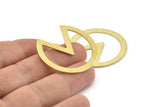 Brass Circle Blank, 8 Textured Raw Brass Pizza Slice Blanks, Findings (37x34x0.80mm) M187