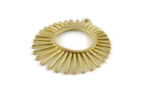 Brass Charm, Raw Brass - Sunshine Charm -  Brass Sun Pendants With 1 Loop - Findings (41x39x2mm) N1315