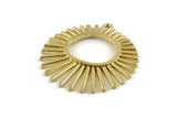 Brass Charm, Raw Brass - Sunshine Charm -  Brass Sun Pendants With 1 Loop - Findings (41x39x2mm) N1315