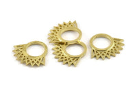 Brass Charm, 4 Raw Brass - Sunshine Charm -  Brass Sun Charm - Findings (25x21x1.5mm) N1318